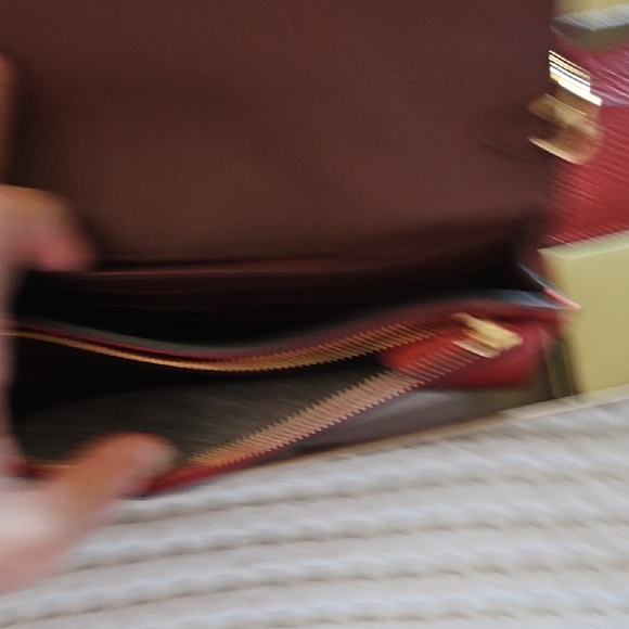 Coach Red Pebbled Leather Crossbody with Matching Card Case - Picture 4 of 5